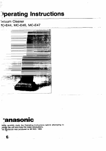 Handleiding Panasonic MC-E47 Stofzuiger