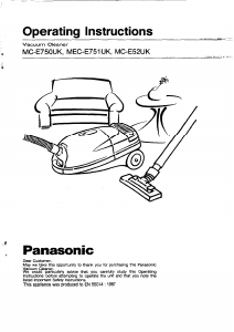 Handleiding Panasonic MC-E753 Stofzuiger