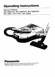 Manual Panasonic MC-E861UK Vacuum Cleaner
