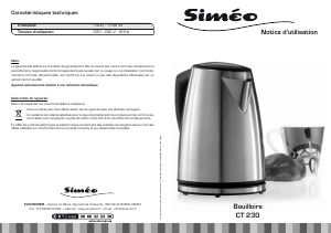 Mode d’emploi Siméo CT 230 Bouilloire
