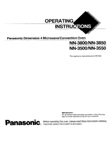 Bruksanvisning Panasonic NN-3500 Mikrovågsugn