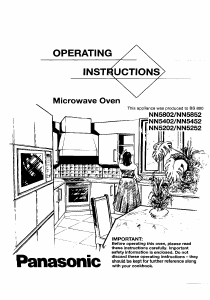 Manual Panasonic NN-5202 Microwave