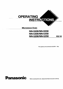 Manual Panasonic NN-5558 Microwave