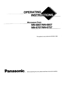 Bruksanvisning Panasonic NN-6857 Mikrovågsugn