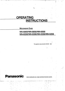Bruksanvisning Panasonic NN-6858 Mikrovågsugn