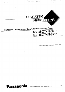 Manual Panasonic NN-8507 Microwave