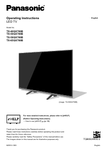 Bruksanvisning Panasonic TX-40GX700B LED TV