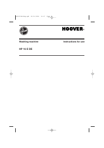 Manual Hoover HP 16 E DE Washing Machine