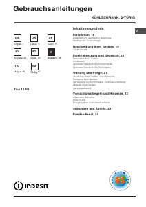 Bedienungsanleitung Indesit TAA 12 (FR) Kühl-gefrierkombination
