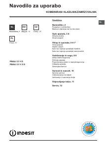 Használati útmutató Indesit PBAA 33 V Dá Hűtő és fagyasztó