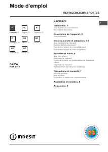 Handleiding Indesit RAA 27 IX (0) Koel-vries combinatie