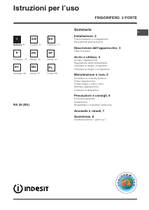 Handleiding Indesit RA 26 (EU) Koel-vries combinatie