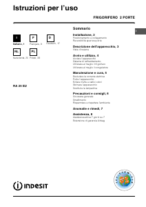 Handleiding Indesit RA 25 EU (0) Koel-vries combinatie