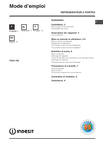 Handleiding Indesit TAN 5 NX (FR) Koel-vries combinatie