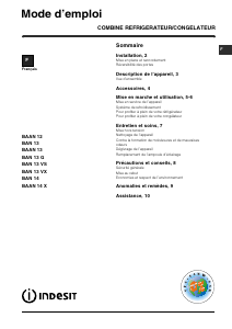 Mode d’emploi Indesit BAN 13 V (FR) Réfrigérateur combiné