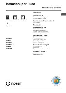 Handleiding Indesit TAN 25 V (FR) Koel-vries combinatie