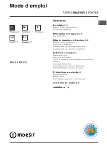 Manual Indesit TAN 5 V NX (FR) Frigorífico combinado