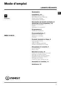 Mode d’emploi Indesit IWDC 6125 S (FR) Lave-linge séchant