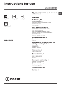 Handleiding Indesit IWDC 7105 ECO (EU) Was-droog combinatie