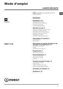 Mode d’emploi Indesit IWDC 7145 (FR) Lave-linge séchant
