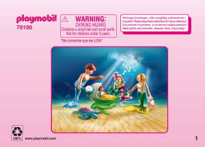 Manual Playmobil set 70100 Fairy World Família com Carrinho de Bebé