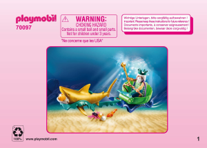 Bruksanvisning Playmobil set 70097 Fairy World Havskungen med hajvagn