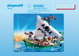 Handleiding Playmobil set 70151 Pirates Piratenschuit met onderwatermotor