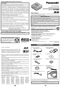 Manual Panasonic SV-SD85PP Mp3 Player