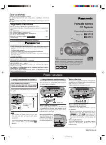 Bruksanvisning Panasonic RX-D21E Stereoanläggning