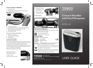 Handleiding Tesco CCSP-110 Papiervernietiger