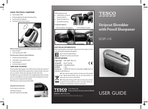Handleiding Tesco SCSP-110 Papiervernietiger