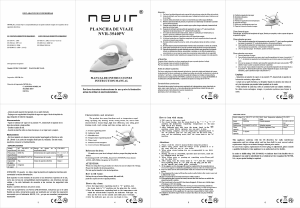 Bruksanvisning Nevir NVR-3540 PV Strykjärn