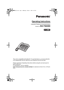 Manual Panasonic KX-TS4300 Phone