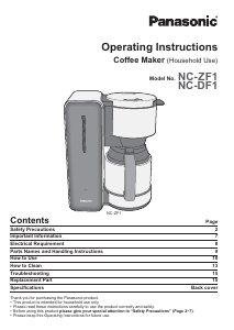 Manual Panasonic NC-ZF1VXC Coffee Machine