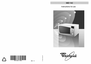 Bruksanvisning Whirlpool MD 142/WP/BL Mikrovågsugn