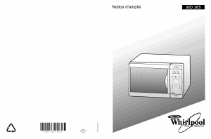 Mode d’emploi Whirlpool MD 365/WH Micro-onde