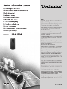 Manual de uso Technics SB-AS100 Subwoofer