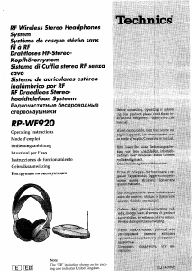 Bruksanvisning Technics RP-WF920 Hörlurar