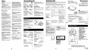 Bruksanvisning Technics SL-XP141C Discman