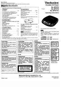 Bruksanvisning Technics SL-XP370 Discman