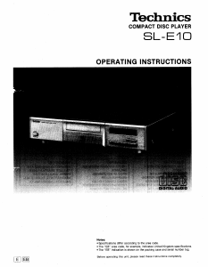 Handleiding Technics SL-E10 CD speler