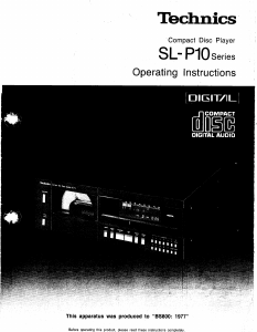 Handleiding Technics SL-P10 CD speler