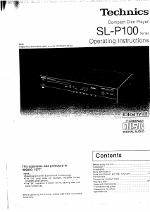 Handleiding Technics SL-P100 CD speler