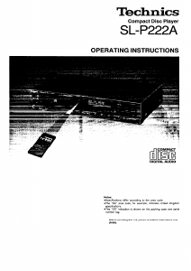 Handleiding Technics SL-P222A CD speler