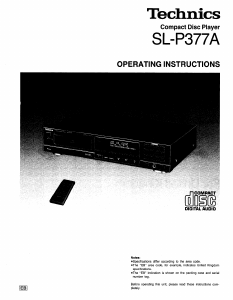 Handleiding Technics SL-P377A CD speler