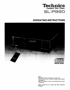 Handleiding Technics SL-P990 CD speler