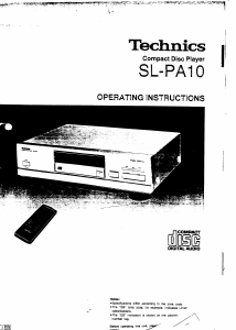 Handleiding Technics SL-PA10 CD speler