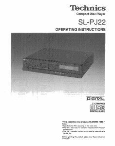 Handleiding Technics SL-PJ22 CD speler
