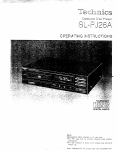 Handleiding Technics SL-PJ26 CD speler