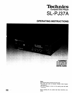 Handleiding Technics SL-PJ37 CD speler